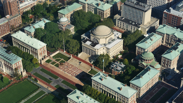 Aerial of Columbia's Morningside campus