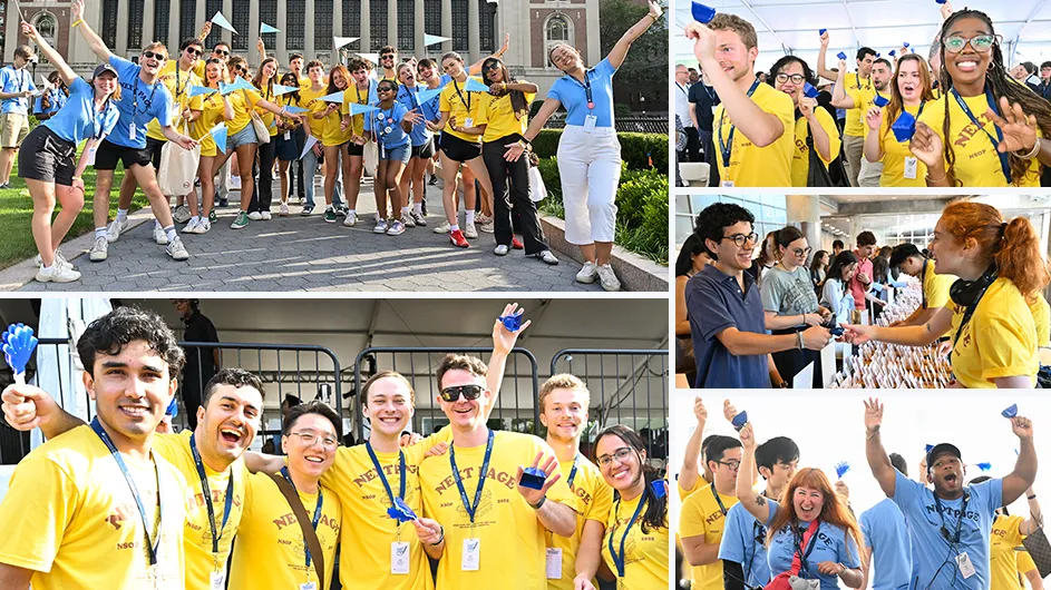 Composite image of School of General Studies students at orientation.