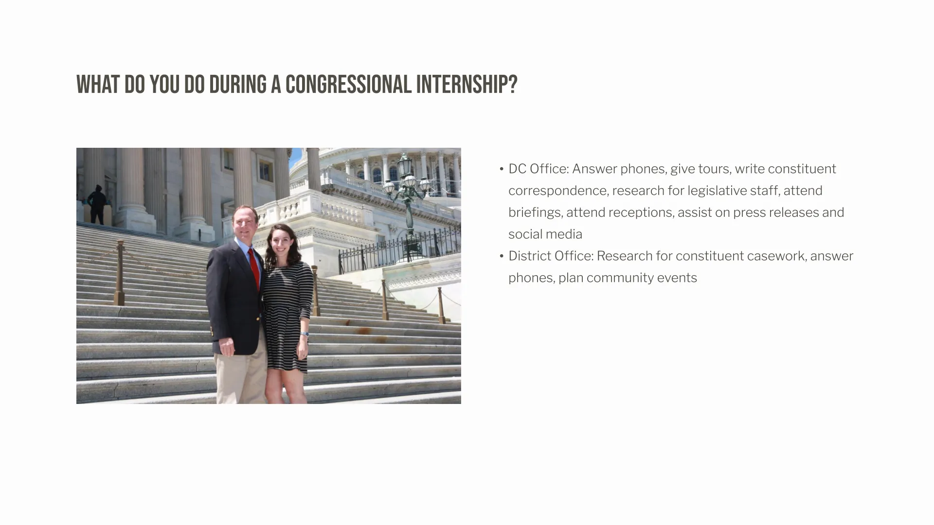 What Do You Do During A Congressional Internship