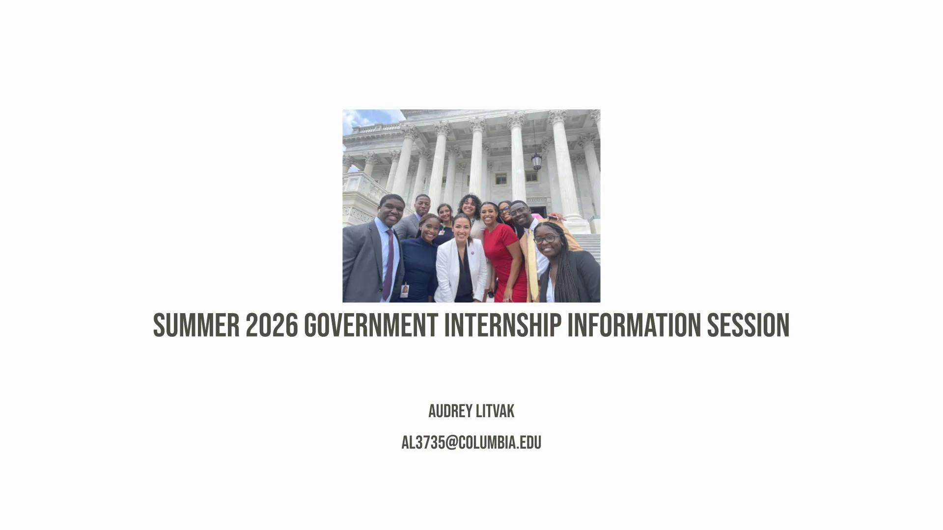 Summer 2026 Government Internship Information Session