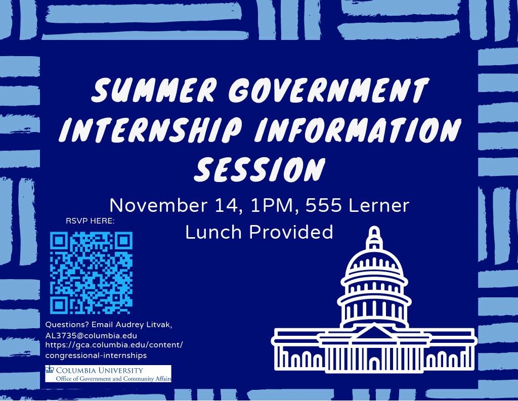 Flyer for Government Information Session