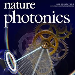 Nature Photonics Journal cover art. Cover art of gears